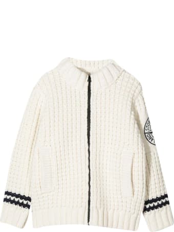 Stone Island Junior White Cardigan