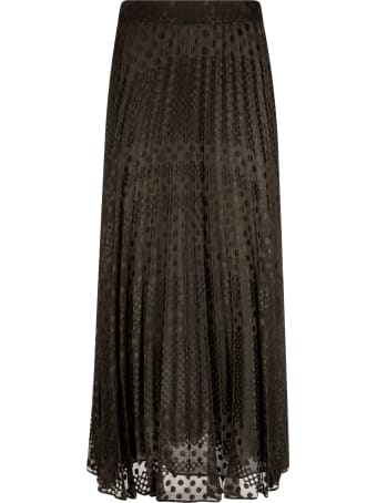 Emporio Armani Polka-dot Pleated Lace Skirt
