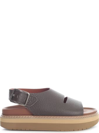 Sofie d'Hoore Platform Leather Sandal W/ankle Strap