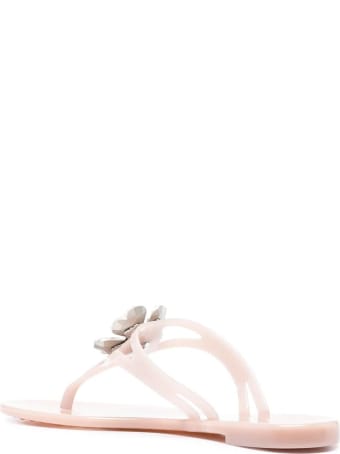 Casadei Light Pink Quatrefoil Jelly Sandal