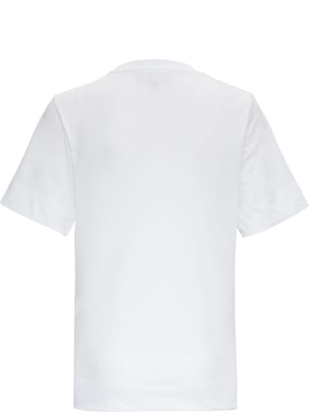 Ganni Thin Software T-shirt In White Jersey