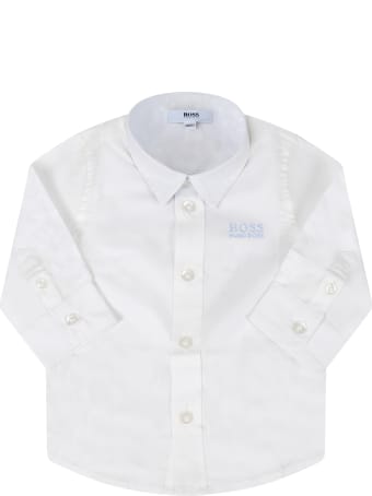 Hugo Boss White Shirt For Babyboy With Logo