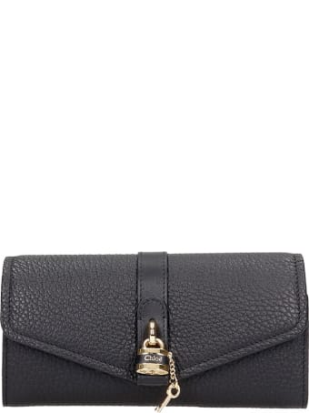 Chloé Aby Long Wallet In Black Leather