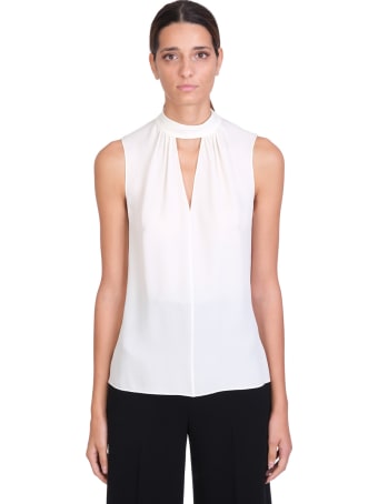 Theory Topwear In White Silk