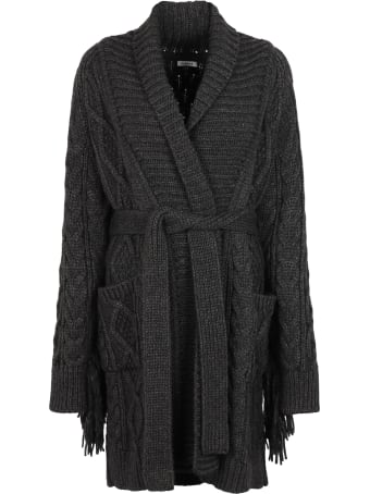 Parosh Fringed Knit Coat