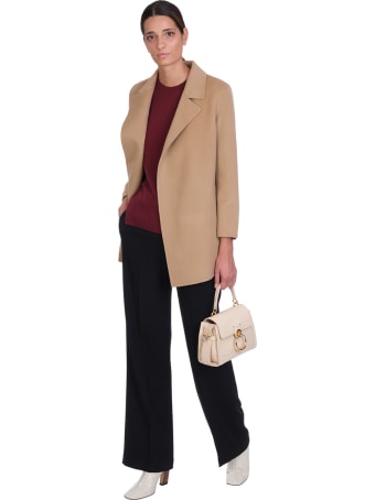 Theory Clareine Coat In Beige Wool