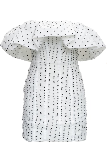 self-portrait Dot Mesh Frill Mini Dress