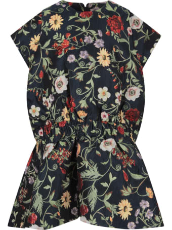 Oscar de la Renta Blue Dress With Flowers For Girl