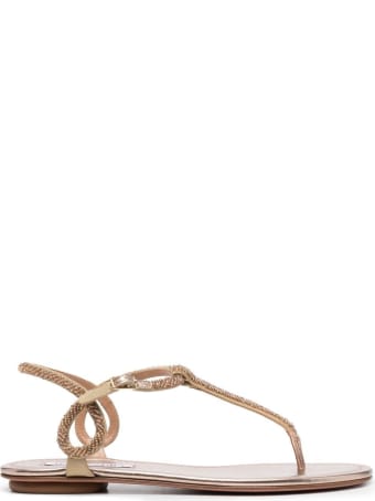 Aquazzura Flat Sandals With Beads Detail