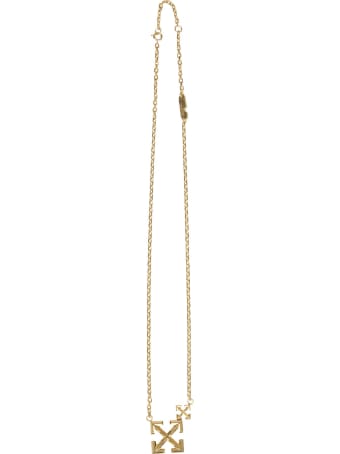 Off-White Necklace With Double Arrow Logo