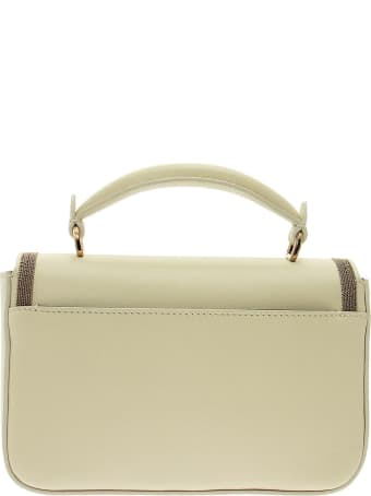 Brunello Cucinelli Polished Calfskin Bag With Precious Contour Milk