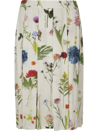 Moschino Floral Print Pleated Skirt