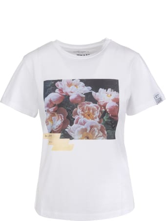 Golden Goose Ania White Woman T-shirt Dream Maker Collection With Adhesive Tape Effect Print