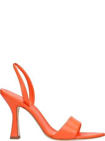 3JUIN Lily 095 Sandals In Orange Leather