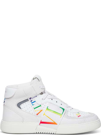 Valentino Garavani Mid-top Vl7n Sneakers In White Leather