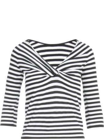 Anneclaire Striped Sweater W/knot