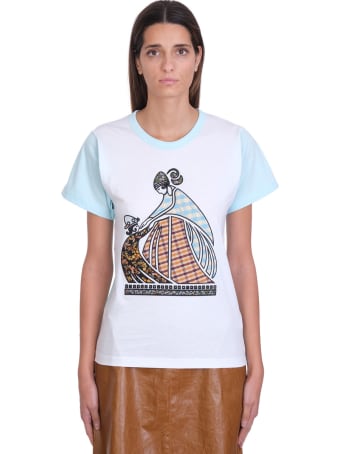 Lanvin Patchwork Mother And Child T-shirt In White Cotton