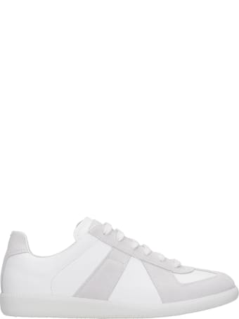 Maison Margiela Replica Sneakers In White Suede And Leather