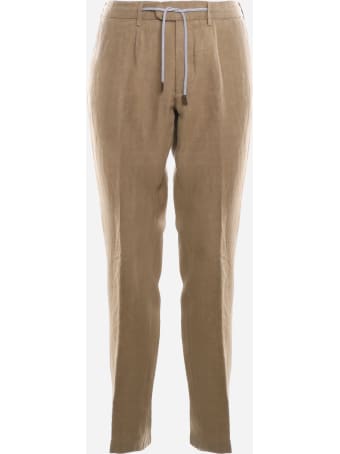 Eleventy Linen Trousers With Drawstring
