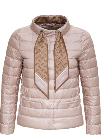 Herno Nylon Down Jacket With Logoed Scarf