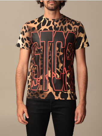 Just Cavalli T-shirt Just Cavalli T-shirt In Animalier Cotton With Logo