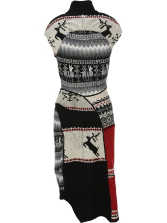 Marine Serre Rigenerated Knit Asymmetric Dress