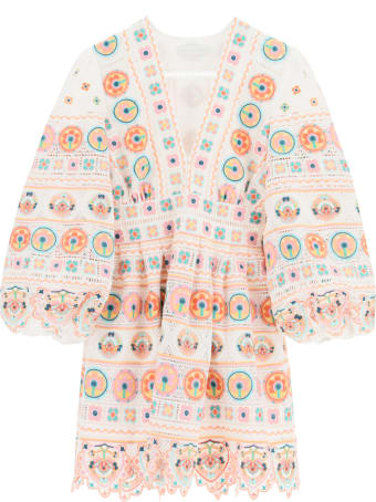 Zimmermann Brighton Mini Dress With Embroideries
