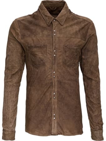 Giorgio Brato Wrinkled Brown Leather Shirt