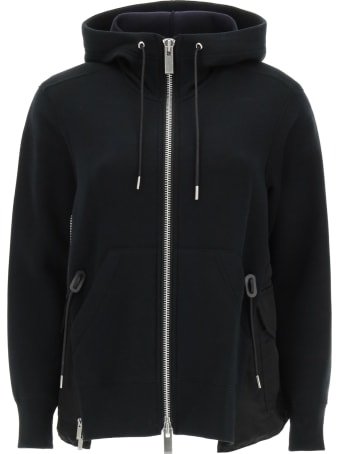 Sacai Hooded Sweatshirt In Cotton And Nylon