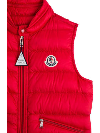 Moncler Red Gui Vest With Logo Patch