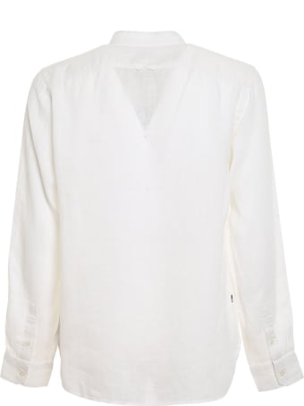 Woolrich Linen Band Collar Shirt