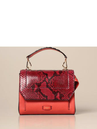 Lancel Handbag Ninon Lancel Bag In Grained Leather And Python Print Leather