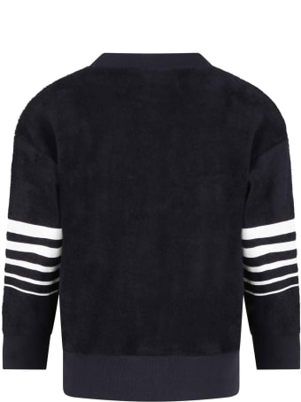 Raquette Blue Sweatshirt For Kids With Logo
