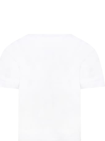 Balenciaga White T-shirt For Kids With Logos
