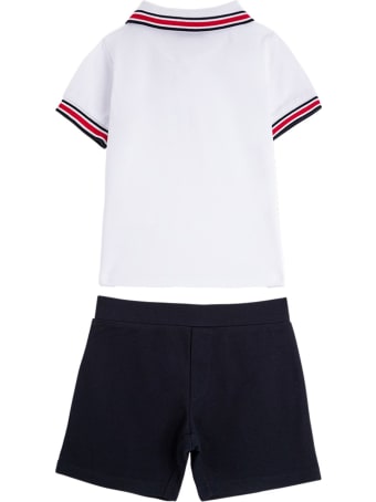 Moncler Polo Shirt And Cotton Shorts Suit With Logo