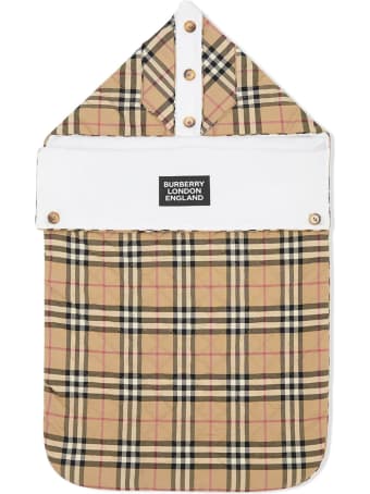Burberry Beige Cotton Check Print Baby Nest