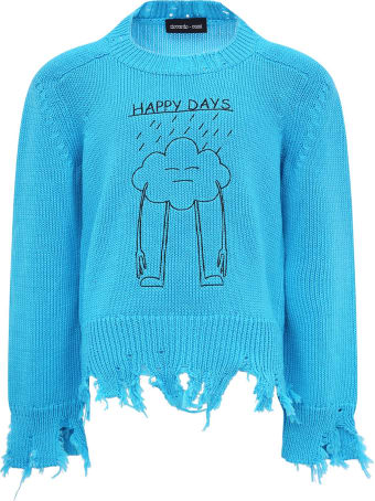 Riccardo Comi Light Blue "happy Day" Sweater For Kids