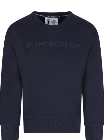 Prada Blue Sweatshirt For Kids With Patch