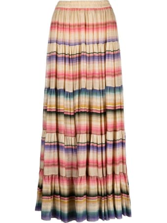 Mes Demoiselles Long Multicolor Striped Carmen Skirt