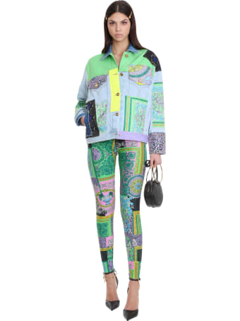 Versace Casual Jacket In Cyan Denim