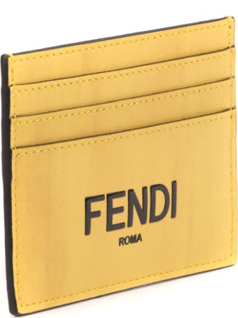 Fendi Fendi Yellow Leather Cardholder