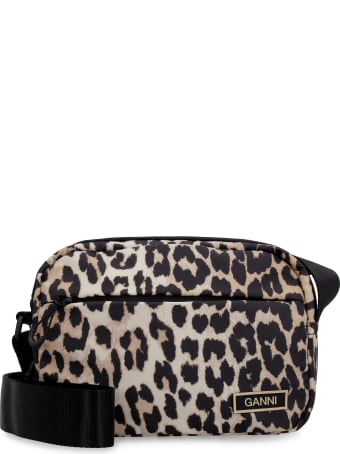 Ganni Printed Nylon Messenger Bag