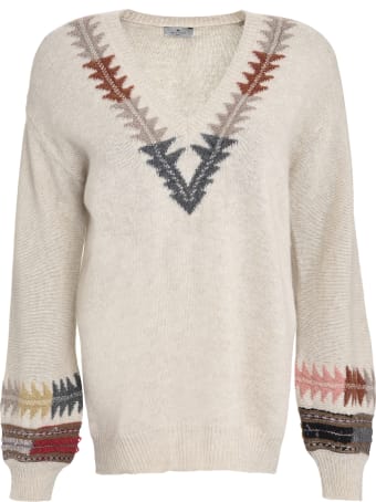 Etro Intarsia V-neck Pullover