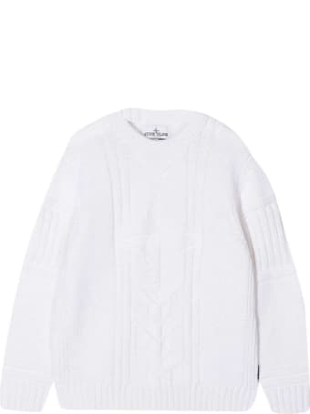 Stone Island Junior White Sweater
