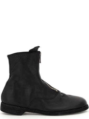 Guidi Front Zip Leather Ankle Boots