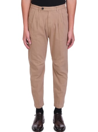 Massimo Alba Pants In Leather Color Cotton