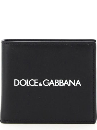Dolce & Gabbana Logo Print Leather Bifold Wallet