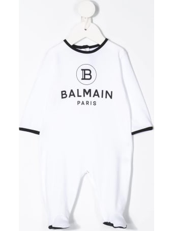 Balmain Babygrow Set With Matching Bib And Hat