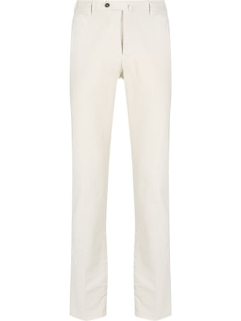 PT01 Ivory Color Cotton Trousers