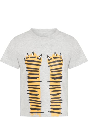 Stella McCartney Grey T-shirt For Kids With Paws